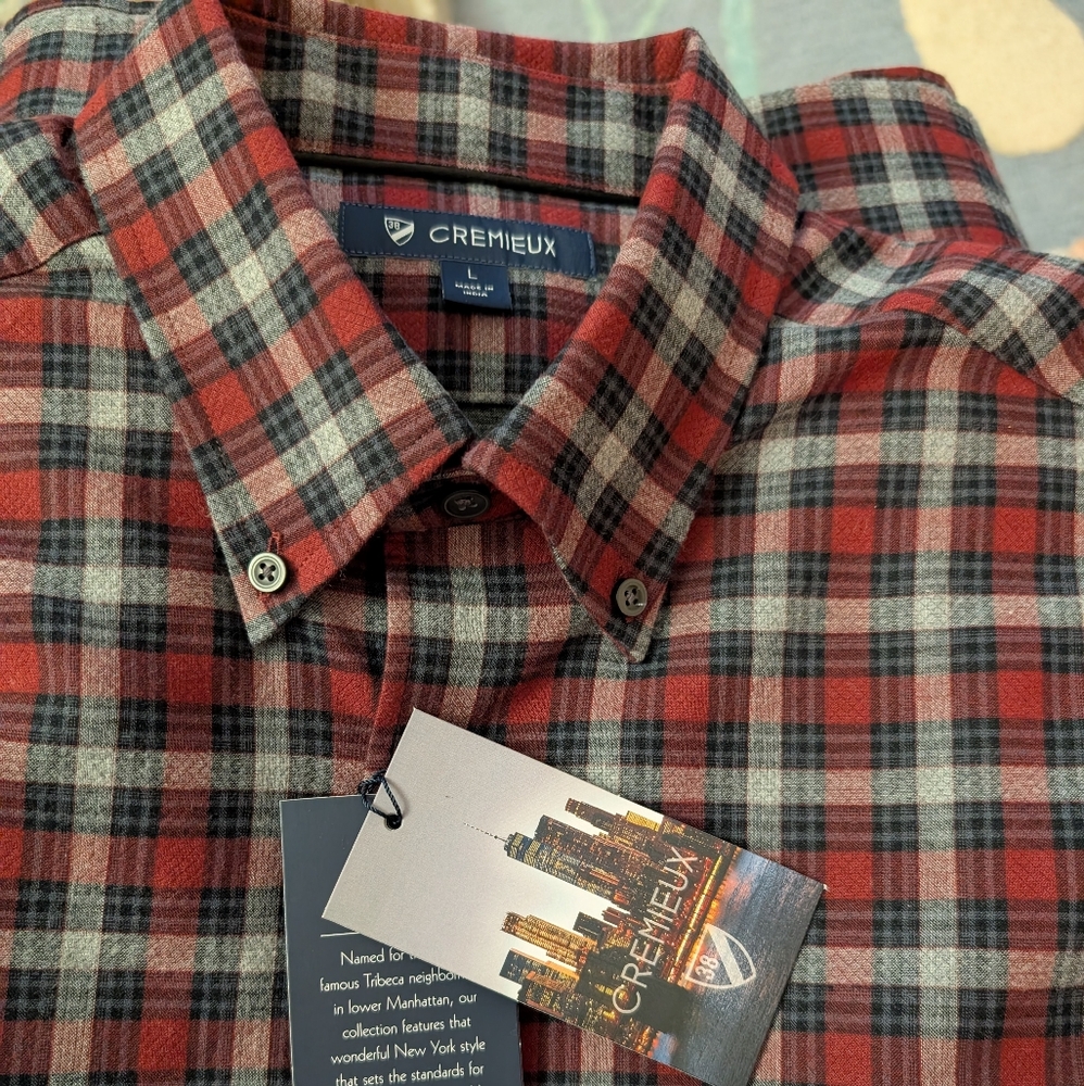 Daniel Cremieux Red Plaid Men's Shirt cotton
